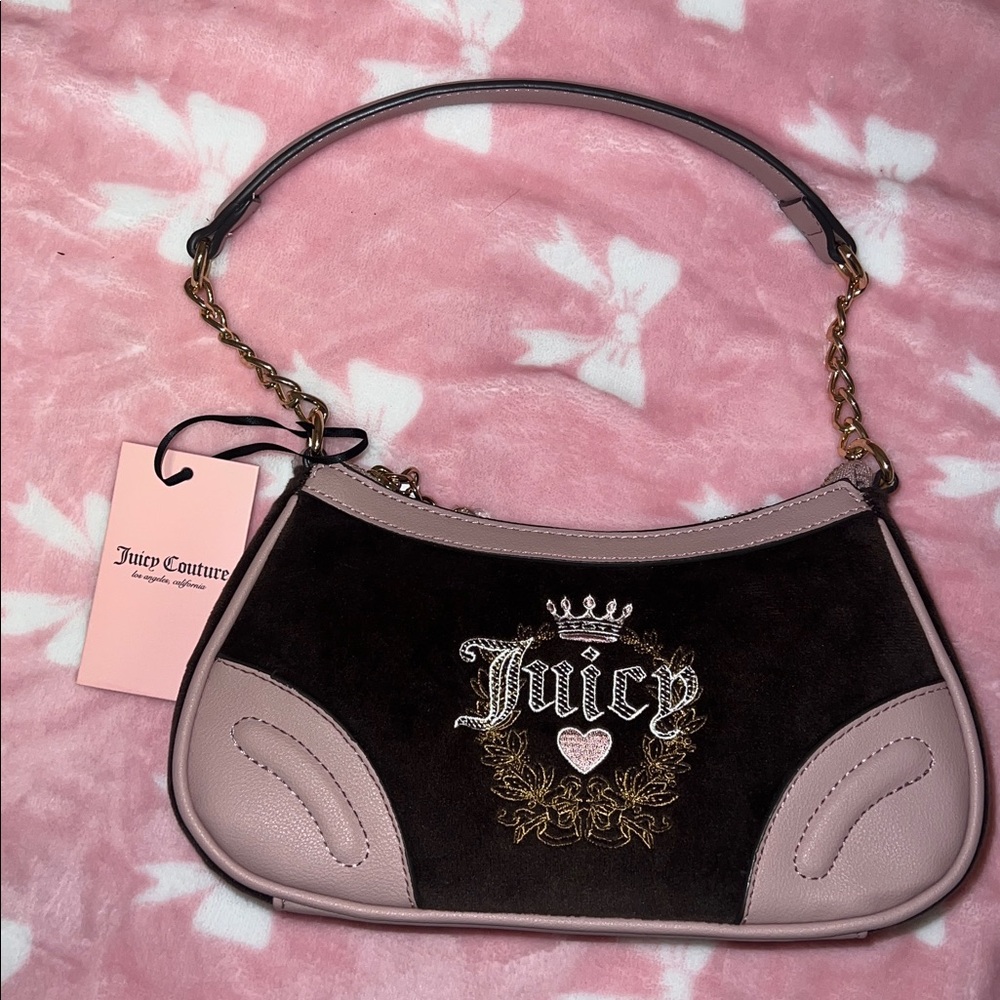 Juicy Couture Pink and Brown Shoulder Bag